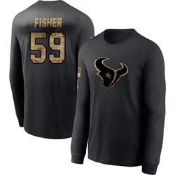 Aiden Fisher Houston Texans Men's Black 2020 Salute To Service Sideline Performance Long Sleeve T-Shirt