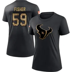 Aiden Fisher Houston Texans Women's Black 2020 Salute To Service Performance T-Shirt