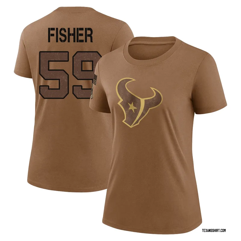 Aiden Fisher Houston Texans Women's Legend Brown 2023 Salute To Service Performance T-Shirt