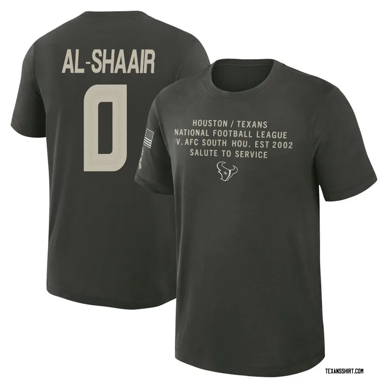 Azeez Al-Shaair Houston Texans Men's Dark/Green 2025 Salute to Service Sideline Slub T-Shirt