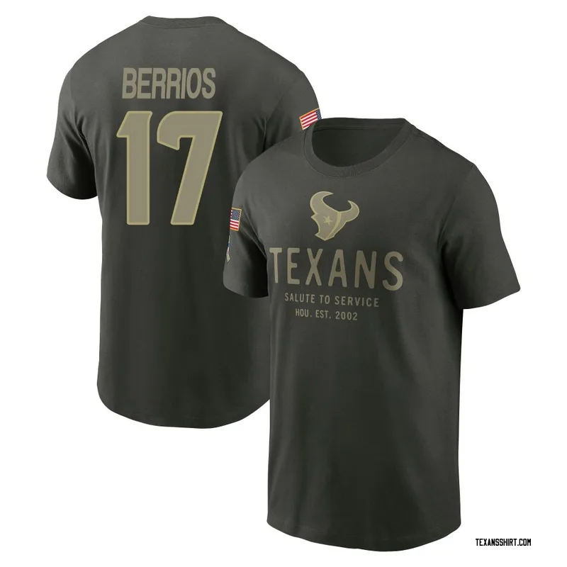 Braxton Berrios Houston Texans Men's Forest/Green 2025 Salute to Service Sideline Primary Edge T-Shirt
