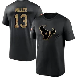 Braxton Miller Houston Texans Youth Black 2020 Salute To Service Performance T-Shirt