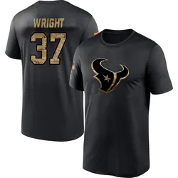 Collin Wright Houston Texans Men's Black 2020 Salute To Service Performance T-Shirt