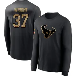 Collin Wright Houston Texans Men's Black 2020 Salute To Service Sideline Performance Long Sleeve T-Shirt