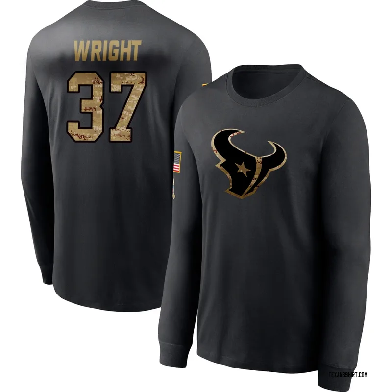 Collin Wright Houston Texans Men's Black 2020 Salute To Service Sideline Performance Long Sleeve T-Shirt