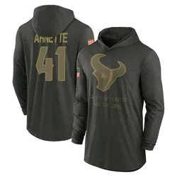 Damon Arnette Houston Texans Youth Forest/Green 2025 Salute to Service Sideline Lightweight Hooded Pullover Long Sleeve T-Shirt