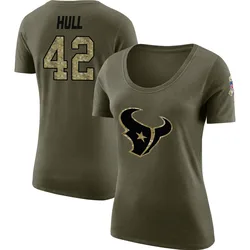Evan Hull Houston Texans Women's Legend Olive Salute to Service Scoop Neck T-Shirt