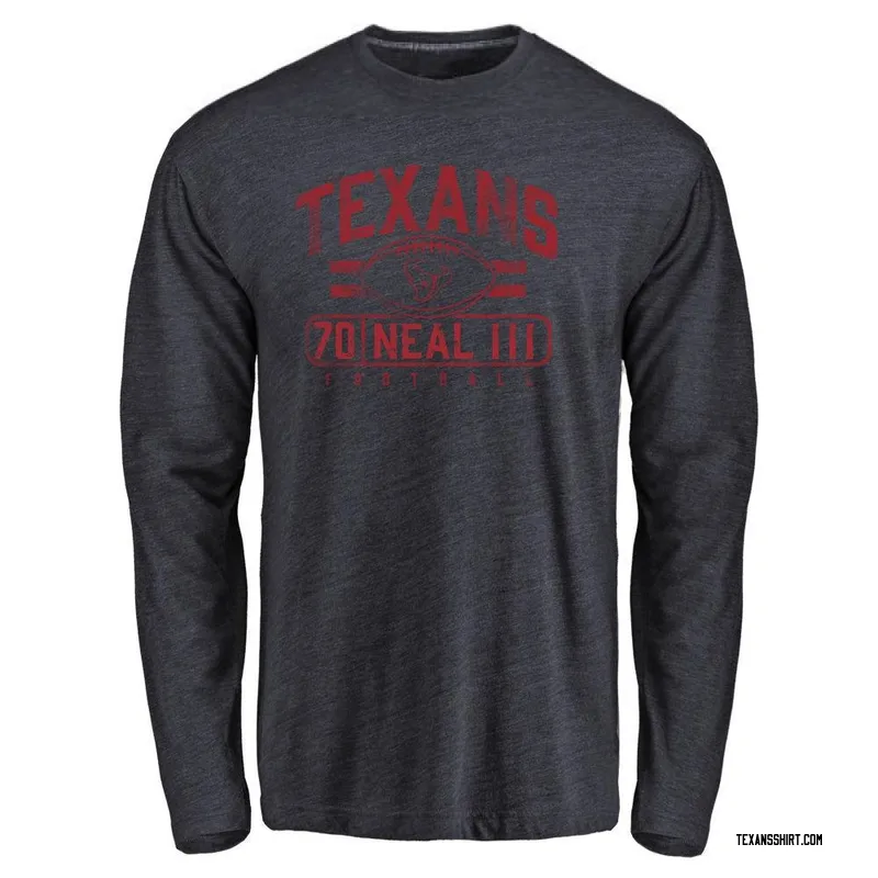 James Neal III Houston Texans Youth Navy by Flanker Tri-Blend Long Sleeve T-Shirt -