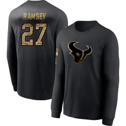 Kamari Ramsey Houston Texans Youth Black 2020 Salute To Service Sideline Performance Long Sleeve T-Shirt