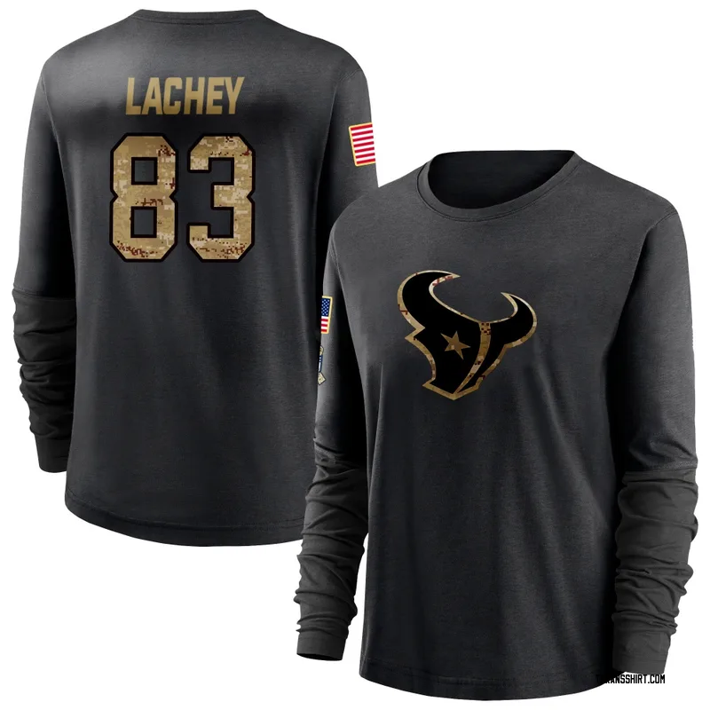 Luke Lachey Houston Texans Women's Black 2020 Salute To Service Sideline Performance Long Sleeve T-Shirt