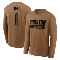 Tank Dell Houston Texans Men's Brown 2023 Salute To Service Long Sleeve T-Shirt