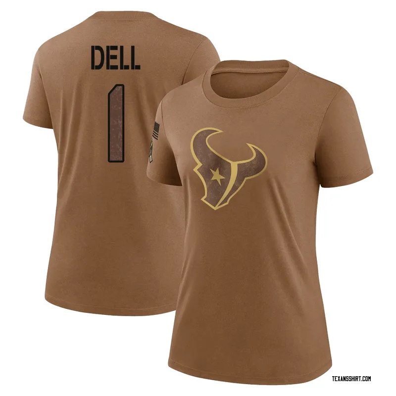 Tank Dell Houston Texans Women's Legend Brown 2023 Salute To Service Performance T-Shirt
